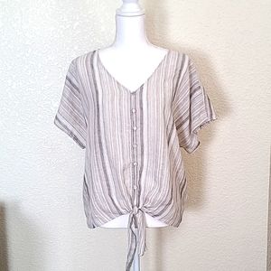 Caffe Marrakesh linen blend top, like new, XL